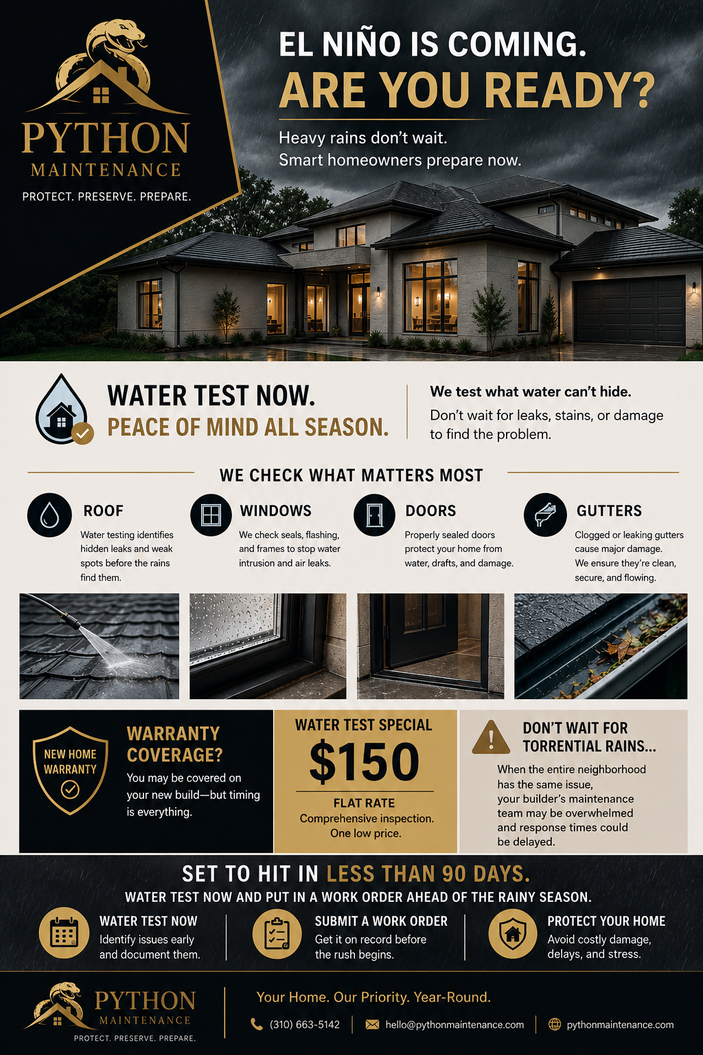Python Maintenance Water Testing Campaign Flyer